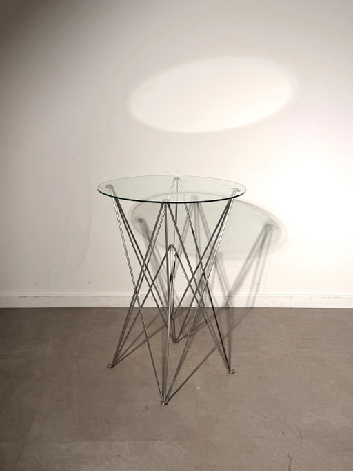 Bjart Folding Glass Side Table