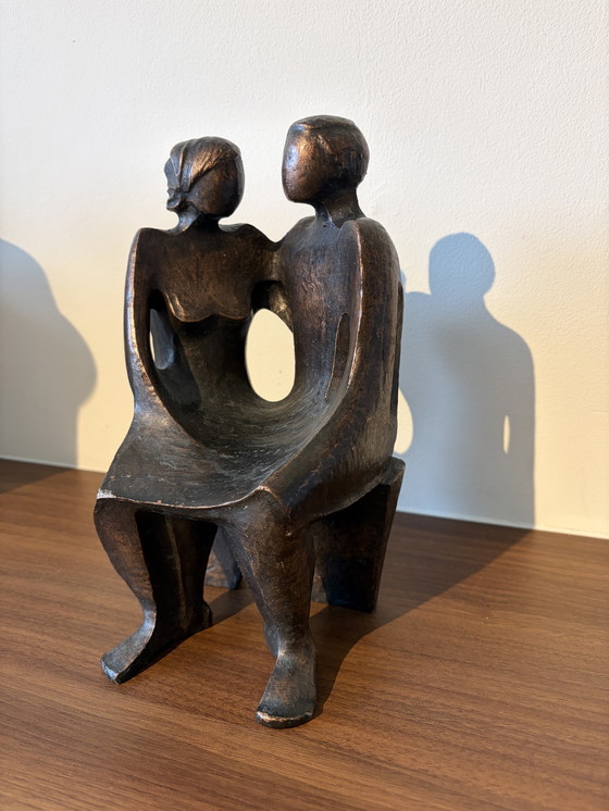 Image 1 of Beautiful Bronze Sculpture – H.V. (Henny) Beckers – Titled 'Commitment'
