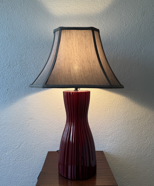 Large Charolles earthenware lamp