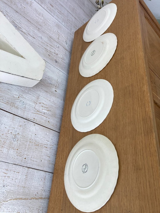 Image 1 of 4 platos antiguos azules