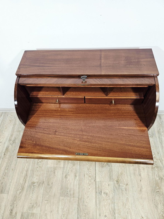 Bureau secrétaire à cylindre en noyer, années 1970 – Bureaux (photo 15 of 20)