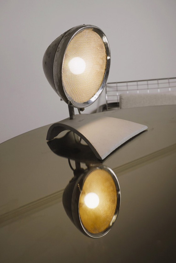 Image 1 of Lampada industriale vintage di Vogel, lampada da lavoro cromata regolabile olandese, illuminazione da studio AV