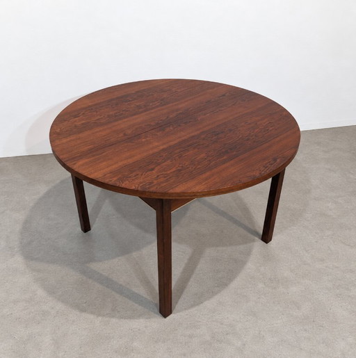 Ausziehbarer runder Esstisch aus Palisander, Mid-Century, 1960er-1970er Jahre