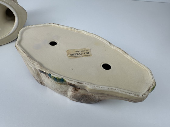 Image 1 of Vintage majolica terrine with lid - Michel Caugant