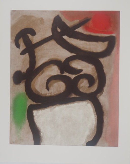 Joan Miró: Female Model, Signed Lithograph – lithos zeefdrukken, Paper
