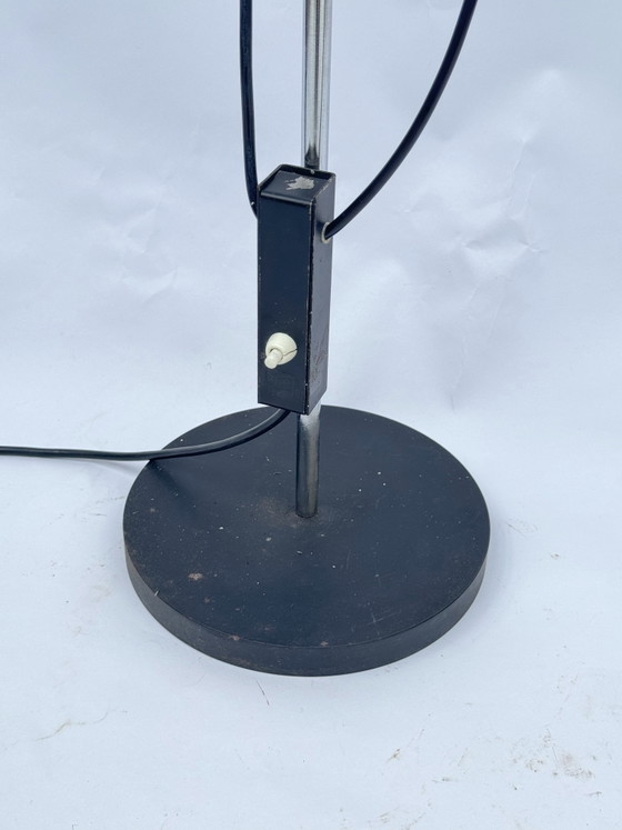 Image 1 of Vintage Space Age Oogbol Vloerlamp | Anvia Almelo | Oranje Nederlands Design
