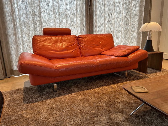 Image 1 of Sofás Leolux Maharaja de 2 y 3 plazas en piel naranja