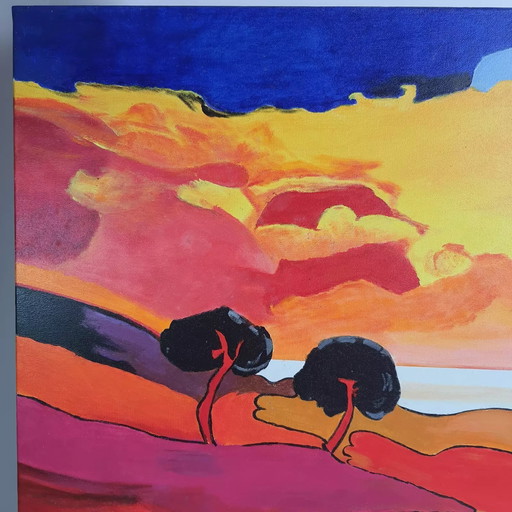 Tableau d'artiste - Jean DUQUOC - Un Couchant d'Automne 