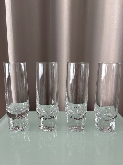 Set of 4 Vintage Brutalist Sculptural Highball Glasses – glazen karaffen