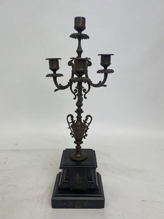 Image 1 of Ensemble de cheminée antique en trois parties « Dalibon Frères au Havre » ca. 1880-1890