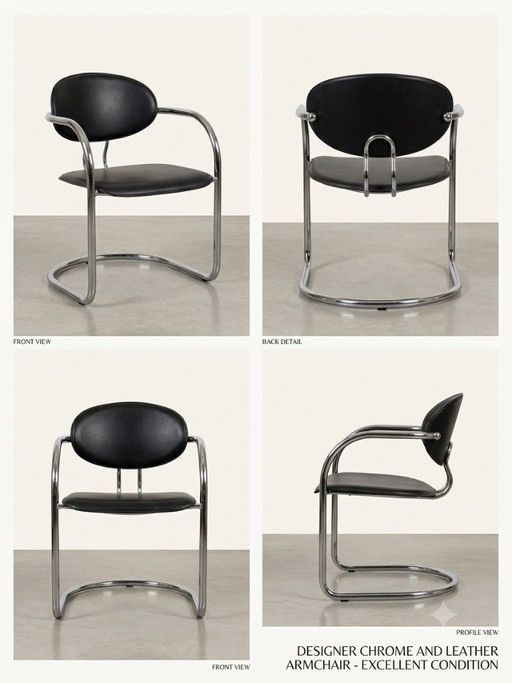 Set of 11 vintage cantilever chairs by Effezeta (attributed) – Italian Bauhaus design (1980s)