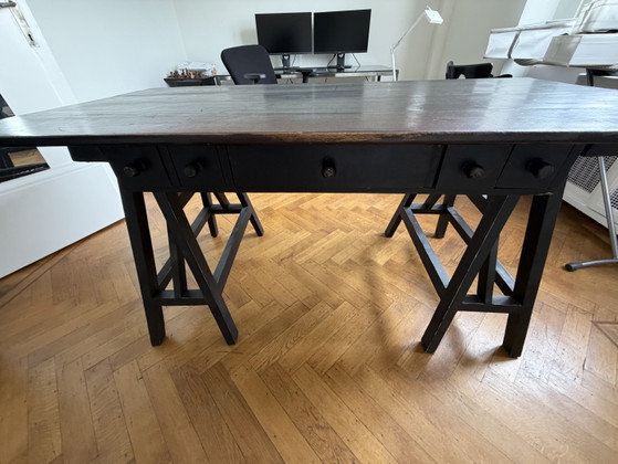 Pomax Trestle Table/Desk — Solid Wood, 10 Drawers – promax, Dining tables (photo 4 of 6)