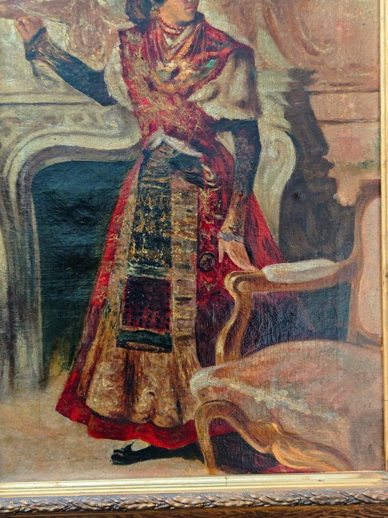 Image 1 of Antique Spanish Portrait – 19th Century – "Lady in Traditional Costume"