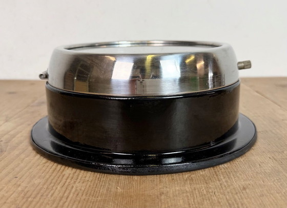 Image 1 of Vintage zwarte Hanil scheepswandklok, jaren 80