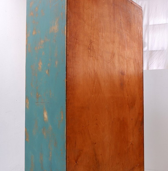 Image 1 of Industrieller Kiefernholz-Werkstattschrank mit 12 Schubladen, um 1940