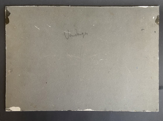 Image 1 of Jean Hourrègue „Les Vendanges“ signiertes Öl auf Platte, Frankreich, 1950er Jahre