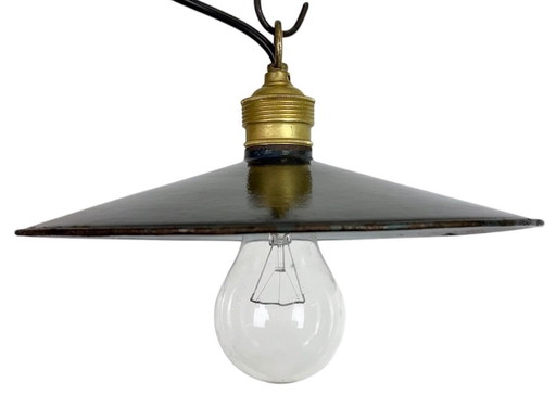 Industrial Dark Blue Enamel Light, 1930s