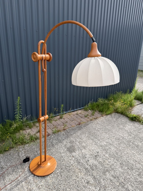 Lampada ad arco vintage in teak – Lampade da terra, Textile, Wood (photo 5 of 15)