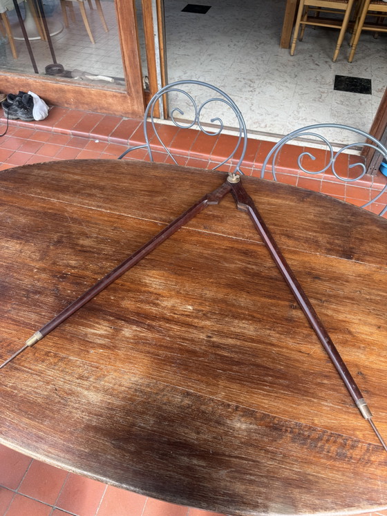 Rare grand compas d’atelier ancien – Michelin & Cie – Acajou – 82 cm – Objets déco, Wood (photo 12 of 12)