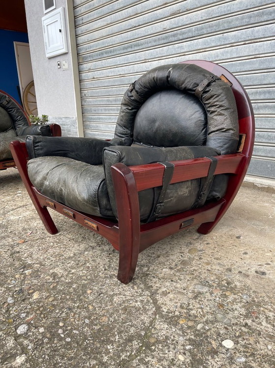 Image 1 of 1960’s Italian Modern pair of armchairs from Luciano Frigerio