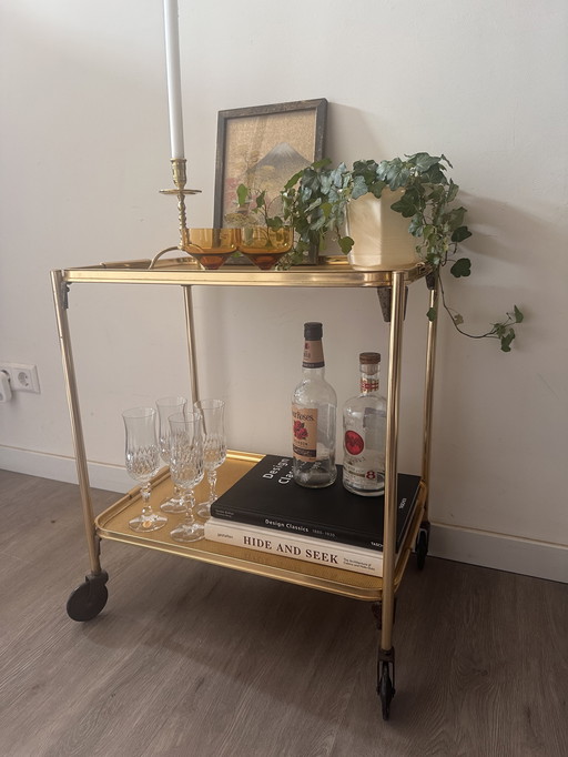 Gold serving cart 1960s