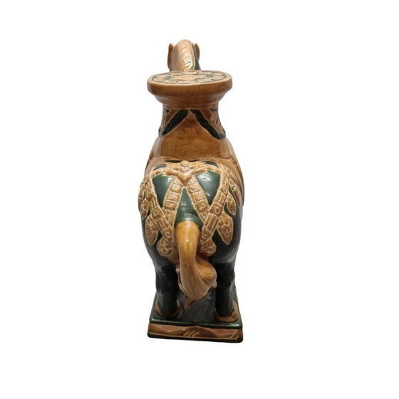 Image 1 of Tavolo vintage in ceramica con piante di cavallo