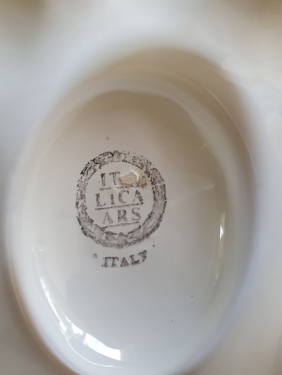 Image 1 of Piatto per uova dall'Italia firmato Italica Ars 32x24 cm