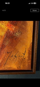 Groot moderno schilderij met Warme kleuren