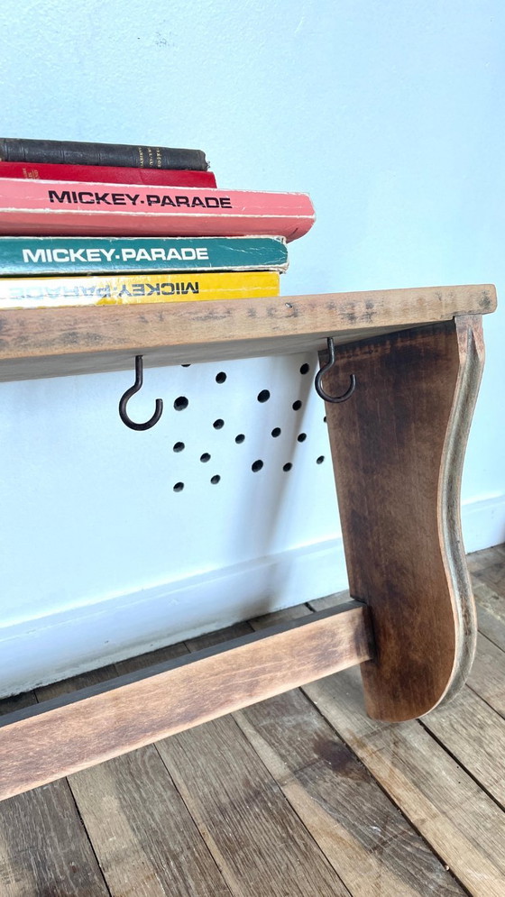 Mensola vintage con 5 ganci, in legno grezzo – Scaffali a muro, Metal (photo 24 of 33)