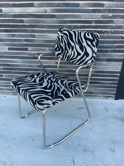 Designer chair zebra with chrome detail