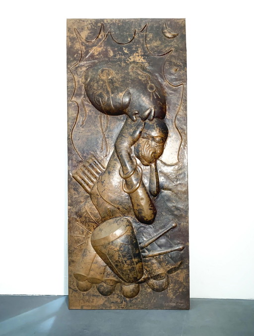 Kalumba Tshung Kupfer-Wandbild Wandbild Plastikskulptur