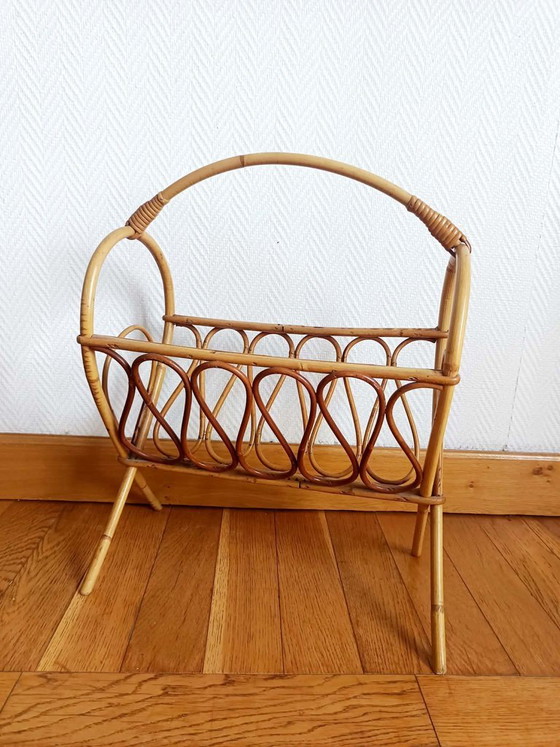 Image 1 of Portariviste vintage in rattan degli anni '60