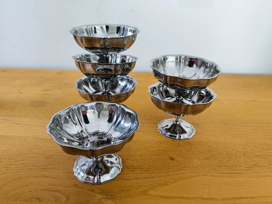 Image 1 of Set di 6 coppette per gelato in acciaio inox