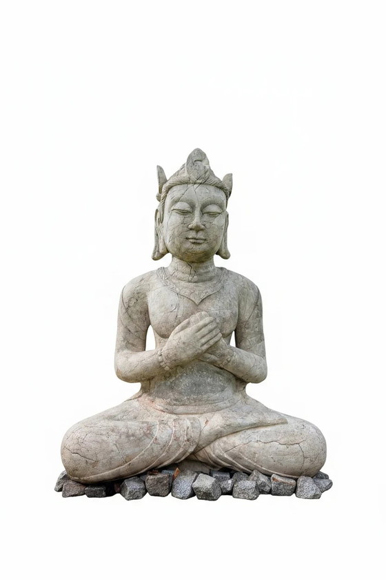 Figura monumental de piedra Devi de templo, Indonesia (Java o Bali), siglo XIX – Esculturas (photo 3 of 11)