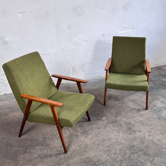 Image 1 of Pair of Mid-Century Green Armchairs by Tatra Nábytok, 1960s
