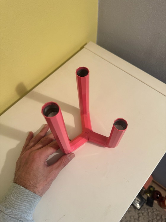 IKEA PS 2017 Hot Pink 3-Arm Candle Holder – Henrik Preutz – Metal (photo 5 of 6)