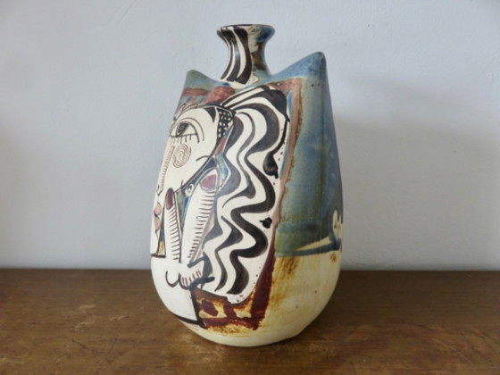 Image 1 of Jarrón de cerámica "Alfajar" España, estilo Picasso, años 80