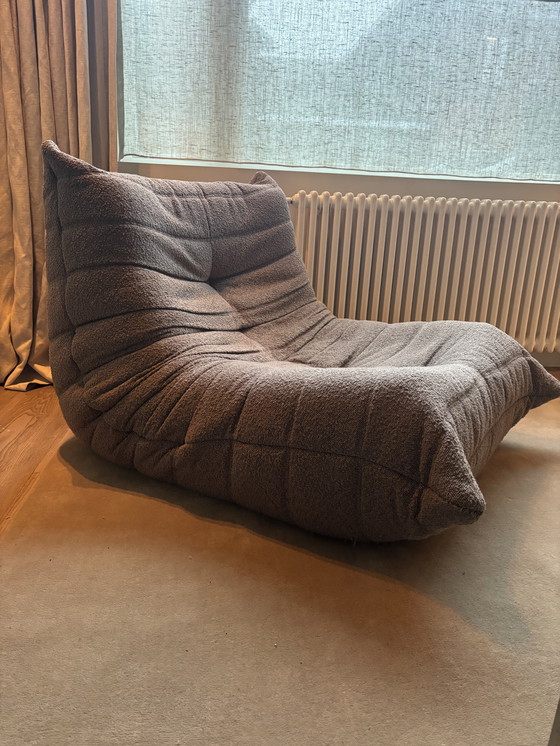 Image 1 of Ligne Roset Togo Fauteuil - donker bruin bouclé