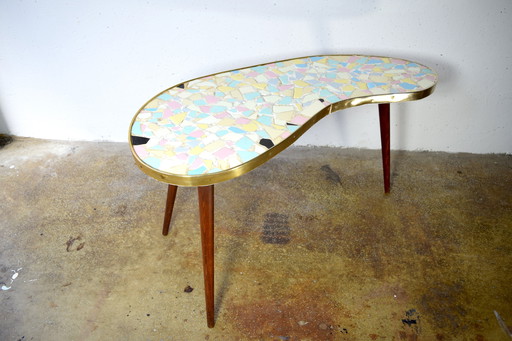 1950s Vintage Coffee Table Kidney Table Side Table Ceramic