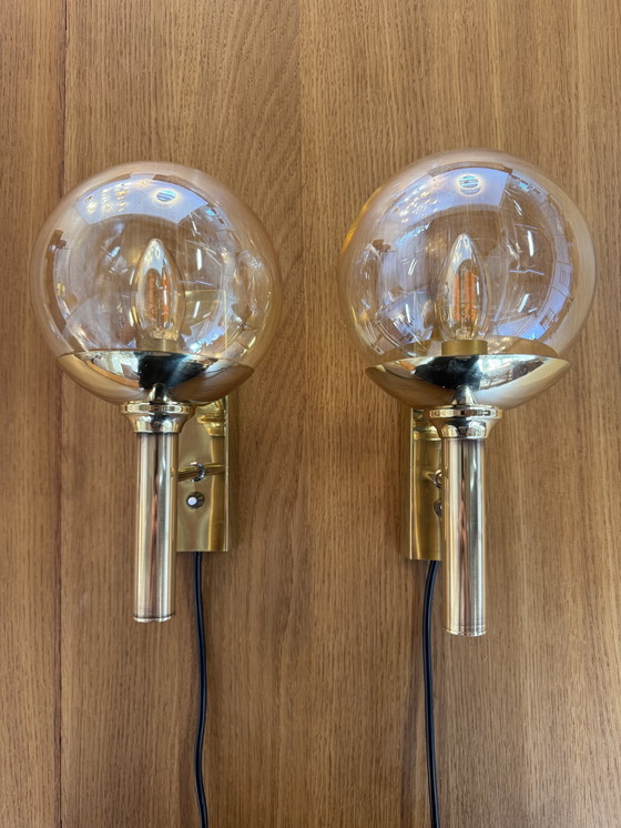 Image 1 of Set di 2 lampade da parete di Svend Mejlstrøm per Mejlstrøm Belysning - Eleganza danese in ottone e vetro