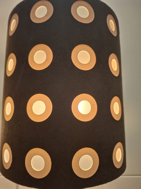 Vintage Table lamps 2x with 70s look Van de Heg, Metal, Textile, Beige (photo 6 of 8)
