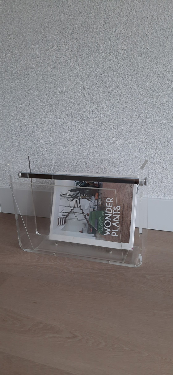Revistero David Lange, Plexiglás Años 70 – Plexiglass, Chrome (photo 4 of 15)