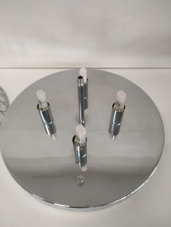 Image 1 of Retro transparent ceiling lamp with halogen lighting (large version).