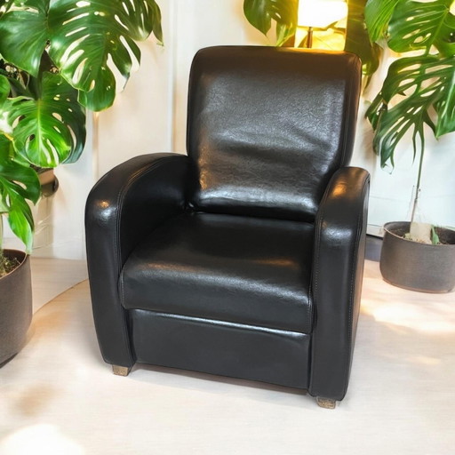 Fauteuil en cuir noir | Fauteuil en cuir noir