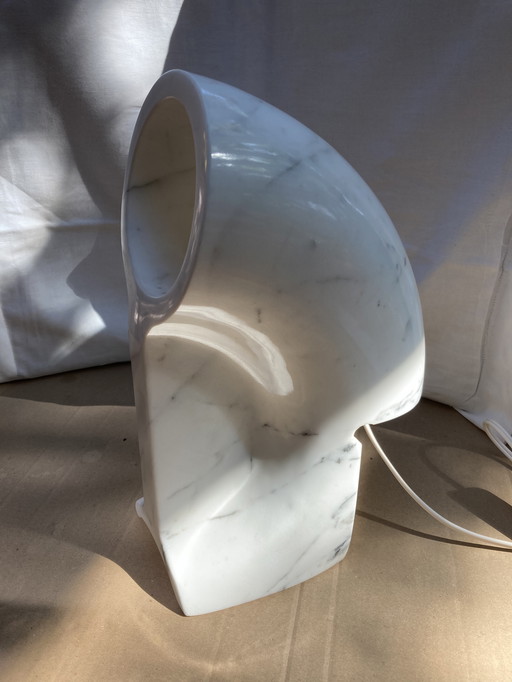 Schreibtischlampe aus Carrara-Marmor von Afra und Tobia Scarpa für Flos 1970'S