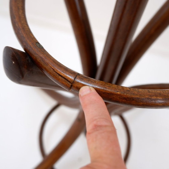 Image 1 of Appendiabiti a pappagallo in legno curvato vintage - stile Thonet