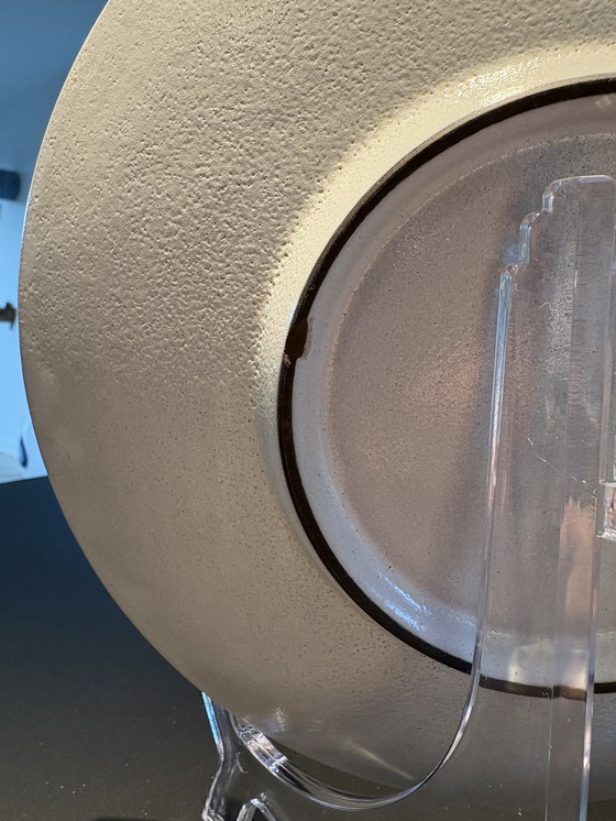 Image 1 of 1960s decorative bowl, white ceramic with stylized bird