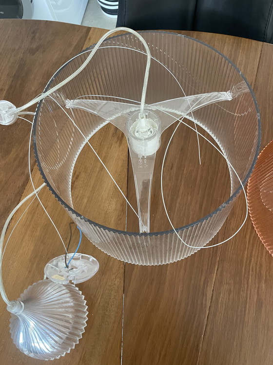 Image 1 of 4 lampes suspendues Kartell, 2x porte-zichtig, 2x rose(oranje)