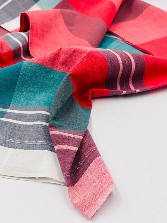 Image 1 of Red vintage tablecloth