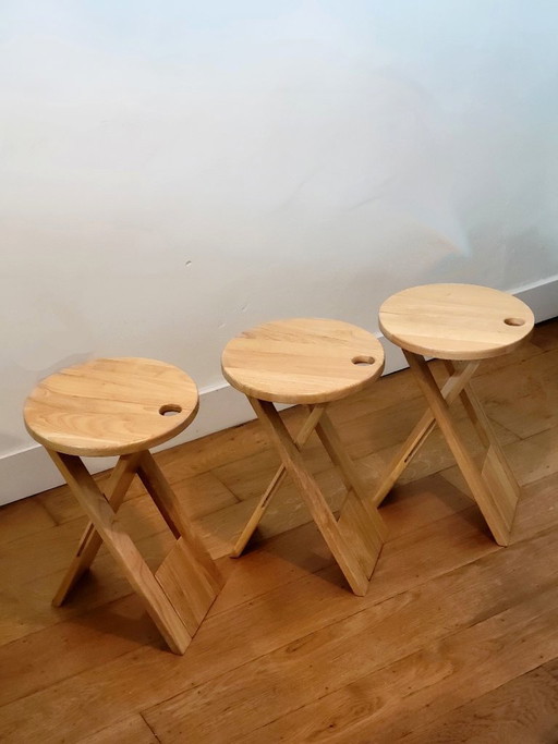 Set of 3 vintage Suzy stools by Adrian Reed for Princes Design Works